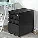 Giantex Rolling Mobile File W/3 Lockable Drawers and Pedestal for Office Study Room Home Steel Storage Cabinet