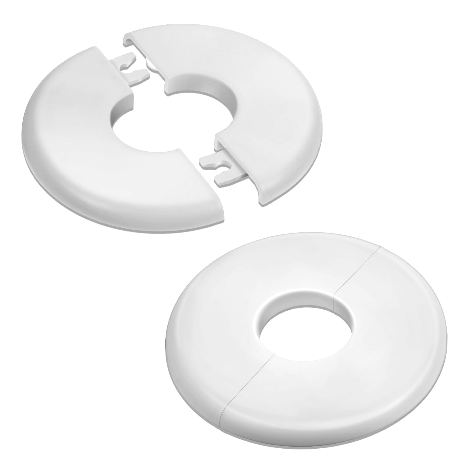 Photo 1 of 2 Pcs Plumbing Cover Plate Escutcheon Plate Split Flange 16.5mm Round Toilet Split Flange, Self-Adhesive Wall Hole Cover Decorative for Faucet Kitchen Toilet