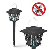 OUTXPRO LED Solar Powered Garden Path Light with Electronic Mosquito Zapper Function - 2 in 1 Zapper and Lantern Light Switch