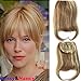 Rossy&Nancy 27/613 Blonde Mixed Brown Color Brazilian Human Hair Clip-in Hair Bangs Full Fringe Short Straight Hair Extension for women 6-8inch