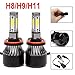 9005 H11 LED Headlight High Beam/Low Beam Combo Set For Chevy Silverado 1500/2500 HD / 3500 HD (2008-2015), 4 Sides COB Chips 48000LM High Power Car Upgrade Lights Conversion Kit