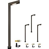 COLOER Brass Low Voltage Outdoor Pathway Lights Bronze Finish 4-Pack with G4 LED Bulb,9-17V AC/DC Garden Lights Electric,Hall