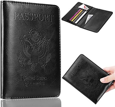 Passport Holder Case, DXTXKJ Travel Wallet Protect Your Money, Credit Cards, Tickets and Passport (Black)