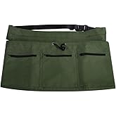 DONGKER Gardening Harvesting Apron,Adjustable Half Florist Apron with 3 Pockets & Drawstring Bag for Picking Garden Weeding Planting