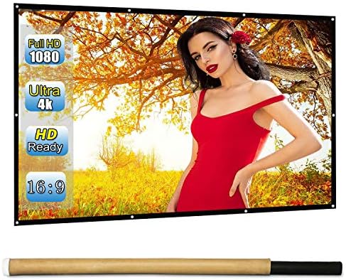 Shayon Projector Screen 100 inch 16:9 HD Movies Screen Anti-Crease Portable Projection for Home Outdoor Indoor Theater wall Projection Screen