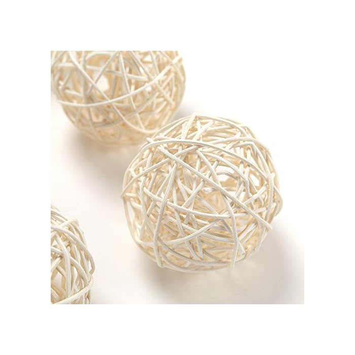 Byher Large Decorative Ball Wicker Rattan Ball for Bowls, Vase Fillers