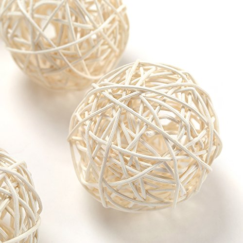 Byher 24Pack Wicker Rattan Balls Decorative Balls for Bowls, Vase