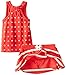 Nautica Baby Girls' Printed Tank Top and Striped French Terry Skirt Set, Red, 24 Months
