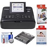 Canon SELPHY CP1300 Wi-Fi Wireless Compact Photo Printer (Black) with KP-36IP &amp; KP-108IN Color Ink Paper Set + PCC-CP400 Card Size Cassette + Kit