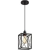 CAFULAM Black Pendant Lighting Modern Pendant Light, Adjustable Pendant Light Fixture,Pendant Lights Kitchen IslandLight (1 P