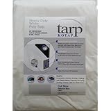 Kotap 8-ft x 20-ft Heavy-Duty 12 by 12 Cross Weave 8-mil White Poly Tarp, Item: TRW-0820