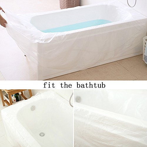 ZZ Lighting 10 Pieces 98x47 Inch Disposable Bathtub Bag Film for Travel Salon Household and Hotel Bath Tubs