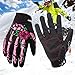 RIGWARL Winter Gloves Skeleton Zombie Bones Design Windproof Waterproof Riding Biking Climbing Motorcycling Cycling Working Gardening (M, Pink)