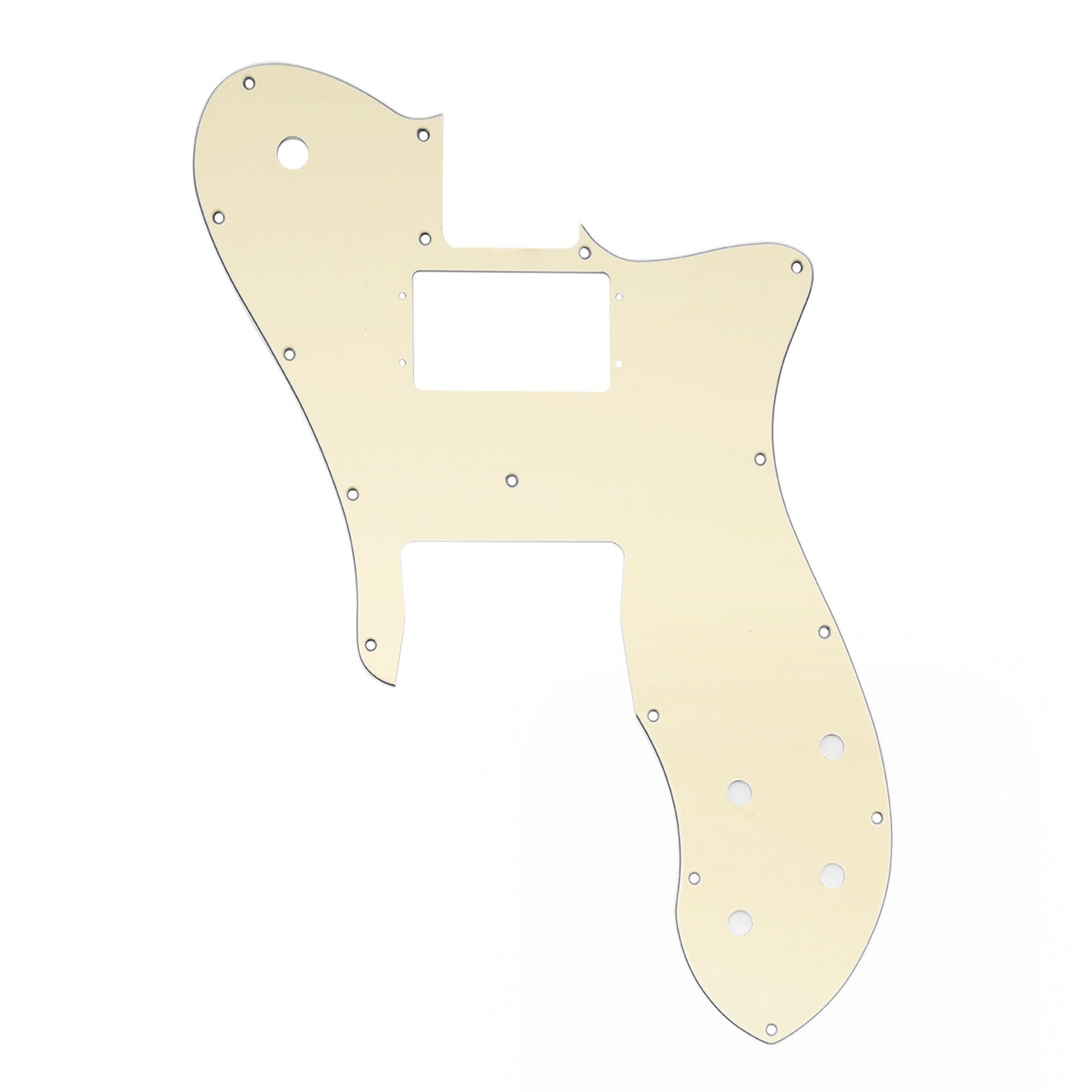 Musiclily Pro 16 Holes Wide Range Humbucker Guitar Pickguard For USA/Mexico Fender 72 Tele Custom Style Electric Guitar, 3Ply Cream