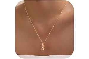 MDIEEL Initial Necklaces for Women Dainty 14k Gold Plated A-Z Letter Pendant Name Necklaces Cute Charm Choker Fashion Accessories Non Tarnish Trendy Jewelry Gift