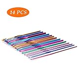 CO-Z Multicolor Ergonomic Crochet Knitting Hooks Set with Knitting Accessories and Storage Case, Multi-Size Crochet Patterns & Yarns Smooth Needles Set