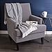 DII Herringbone Striped Collection Cotton Throw Blanket, 50x60, Black