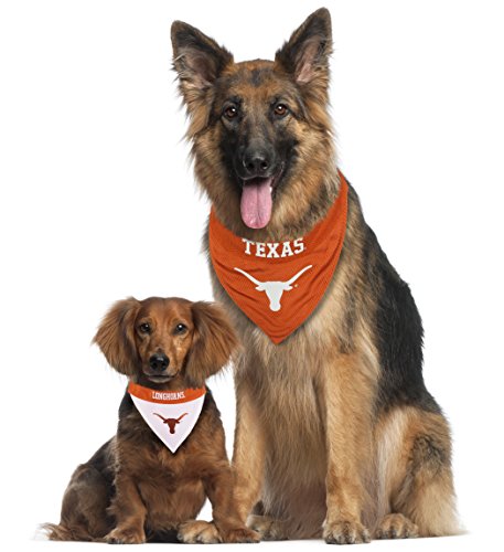 Pets First Collegiate Pet Accessories, Reversible Bandana, Texas Longhorns, Small/Medium