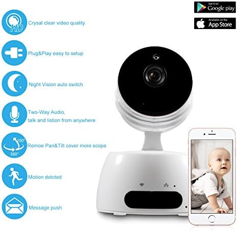 SENDOW Wireless Security IP Web Camera 720P IR-CUT Night Vision Baby Monitor WIFI Camera with P2P 2-Way Pet Nanny Cam for Home Office