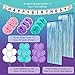 Pawliss Mermaid Party Supplies Set Decoration, Happy Birthday Banner, Balloons, Pom Poms Flowers, Foil Metallic Curtains, for Girl's Under The Sea Theme Baby Shower Party