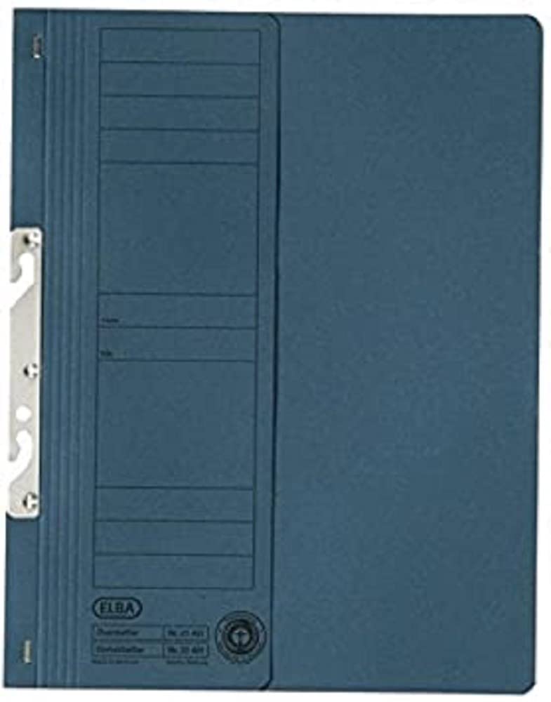 Elba 22450BL Attachable File with Commercial Binding 250 GSM Manila Cardboard for 200 DIN A4 Sheets with Front Cover Pack of 50 Blue