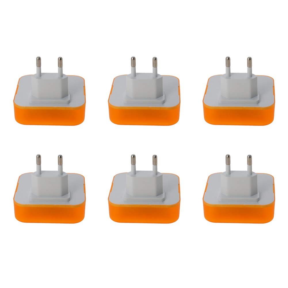 Othmro Plug-in Night Light, Bathroom Shaver Light, LED Bed Lights with Auto Dusk-to-Dawn Sensor for Bedroom Kitchen Hallway Yellow 6Pcs