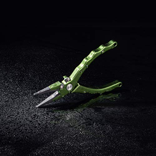 BITE Angelzubehör, professionelle Aluminium-Salzwasser-Angelzange, federbelastete Gummi-Einsatzgriffe… – Bild 8