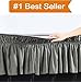 Elegant Comfort Luxury Wrinkle Resistant -Wrap Around Style- Elastic Bed Wrap Ruffled Bed Skirt 16inch Drop, Queen/King, Gray