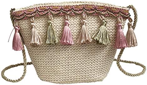 Vintage Tassel Designer Straw Bag Summer Travelling Causal Beach Tote Bag