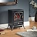 VonHaus Free Standing Electric Stove Heater Portable Home Fireplace with Log Burning Flame Effect Adjustable 1500W (16.8W x 10.8L x 20H inches - Black)