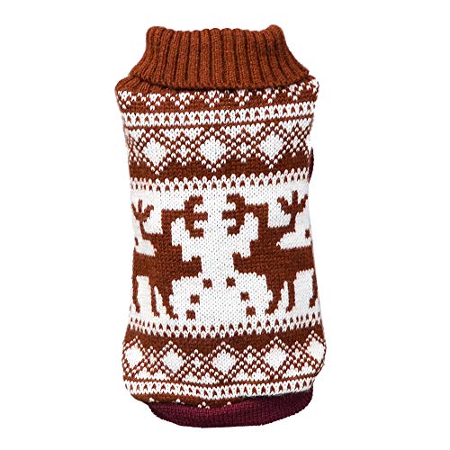 Pet Sweater, Pet Dogs Winter Warm Turtleneck Pet Dog Cat Christmas Costumes Puppy Cat Apparel Pet Garment (X-Small)