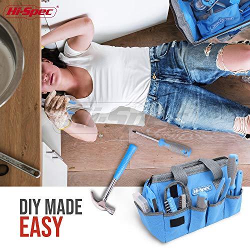 Hi-Spec 34-teiliges blaues Heimwerker-Werkzeugset & Schutzbrille mit 100-teiligem Wandbild-Aufhängeset für die Reparatur… – Bild 6