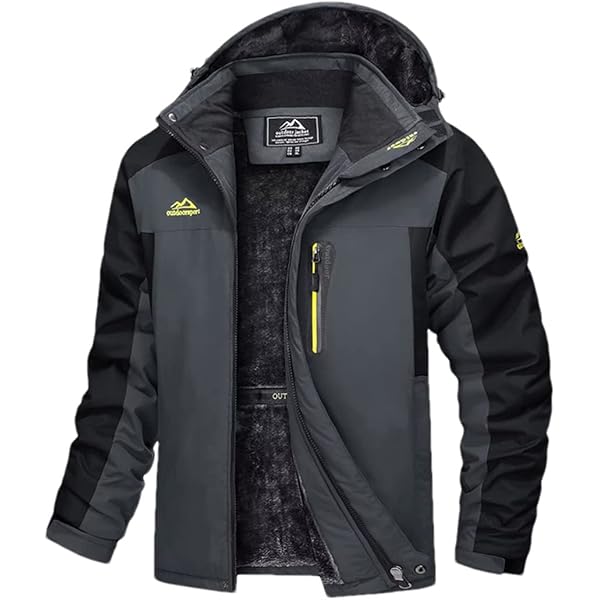Uoiuxc Men's Winter Military Jacket Hooded Warm Faux Fur