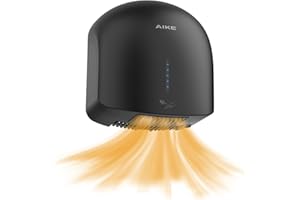 AIKE GentleAir Warm Hand Dryer,Low Noise Perfect for Home Bathrooms,Black Cover AC110V-130V,Model AK2637