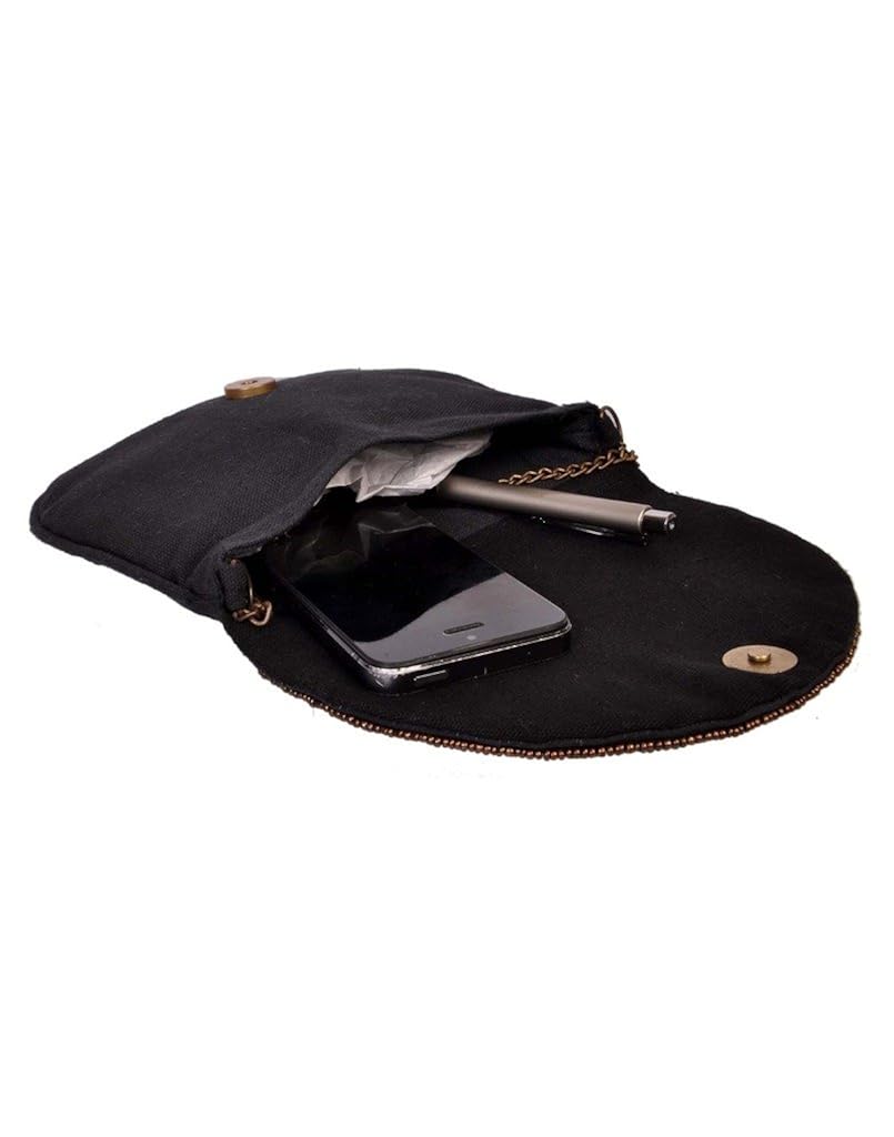 diwaah!! black embellished envelop clutch