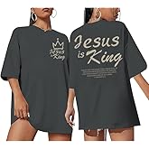 Christian Faith Tshirt Oversized Jesus Shirts for Women Trust in The Lord Saying Tee Tops
