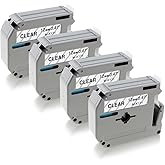 PT-M95 Label Tape Clear Compatible with M-K131s Brother Label Tape Clear 12mm 0.47 M131 MK131 M-131 P Touc M Tape Refills for Brother PT-80 PTM95 PT-85 PT-65 PT-90 Label Makers, 4-Pack