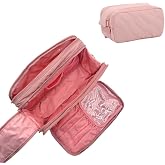 MYTAGALONGS Travel Makeup Bag and Jewelry Organizer- Blush