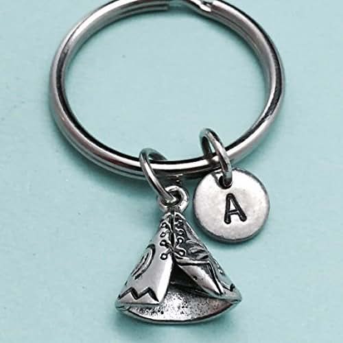 Indian tepee keychain, indian tepee charm, home keychain