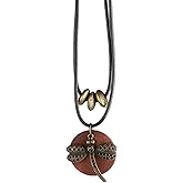 Les umes Vintage Necklace Wooden Pendant Long Necklaces for Women Boho Ethnic Style Handmade Jewelry