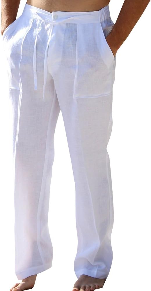 mens white cargo trousers