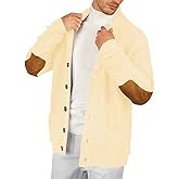 Runcati Men's Shawl Collar Cardigan Sweater Multi-Color Button Down Knitted Sweaters with Pockets