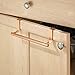 mDesign Decorative Metal Kitchen Over Cabinet Towel Bar - Hang on Inside or Outside of Doors, Storage and Display Rack for Hand, Dish, and Tea Towels - Copper