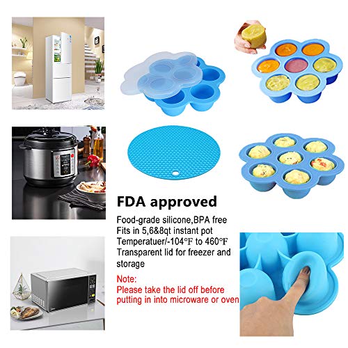 Instant Pot Set,12 PCS Instant Pot Accessories Compatible with 5/6/8 Qt Instapot -with Steamer Baskets,Rack,Springform Pan,Egg Rack,Egg Bites Mold, 4 Silicone Egg Poaching Cups, Silicone Trivet Mats,