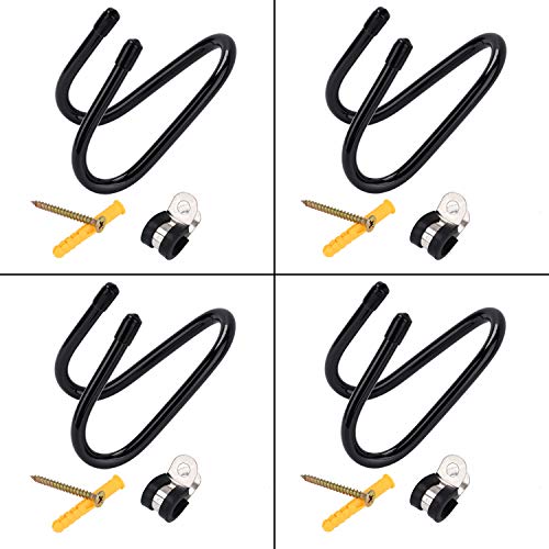 LEKUSHA 4 Pcs Adjustable Sword Wall Mount Sword Display Rack Holder Hanger Hook for Axe, Sword, Keyblade - Vertical or Horizontal Display