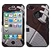 MYBAT Football/Black TUFF Hybrid Phone Protector Cover for APPLE iPhone 4S/4
