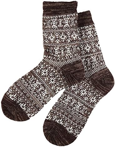 Men's High Quality Crew Quarter Winter Wool Socks 1 PK (Size 10-13  Brown)