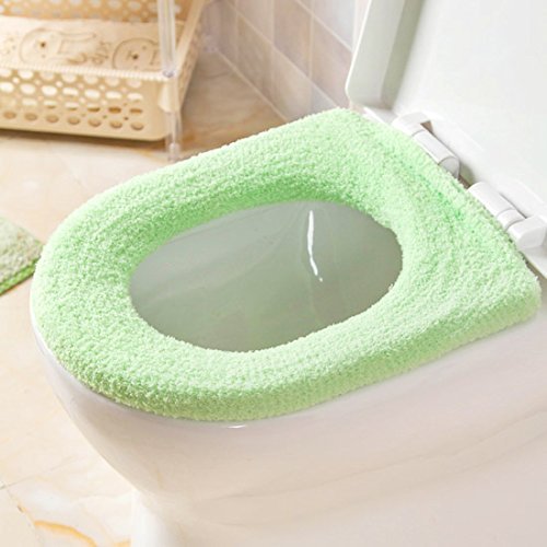 SDKIR-Plush thickening O toilet pad, winter toilet, comfortable toilet seat, toilet seat, toilet seat, cushion,green