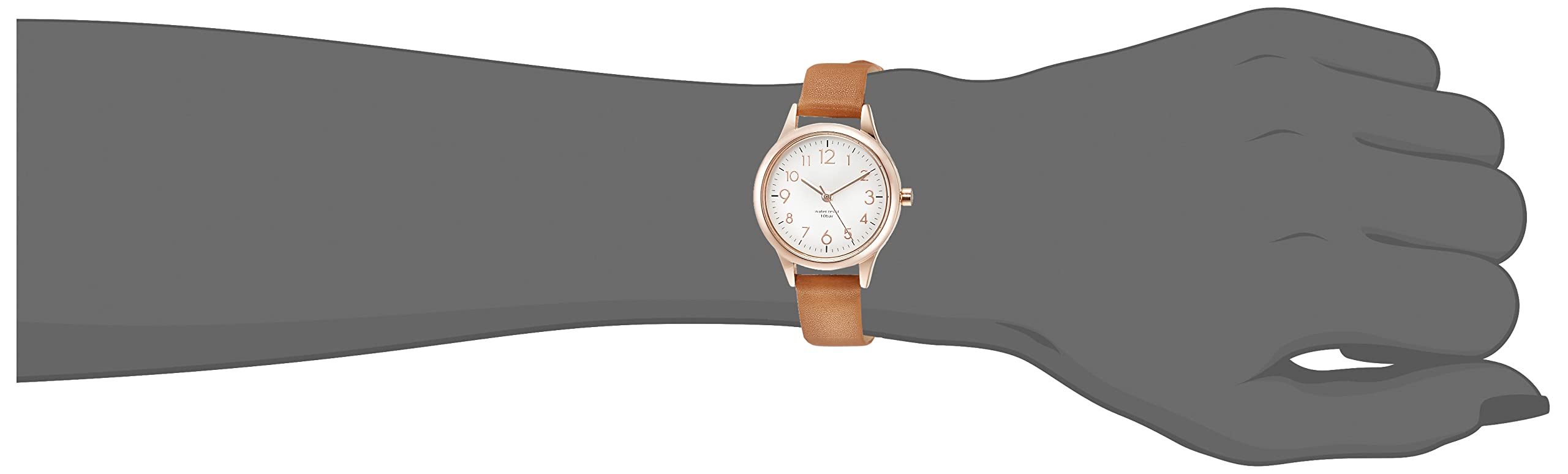 Fieldwork ST257p-4 Women's Waterproof Jubia Analog Leather Strap Wristwatch, Brown, Braun