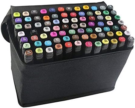 60 Colors Dual Tips Permanent Marker Pens, Artist Necessary Graphic Highlighter Pen, Twin Marker Pen Broad Fine Point Black